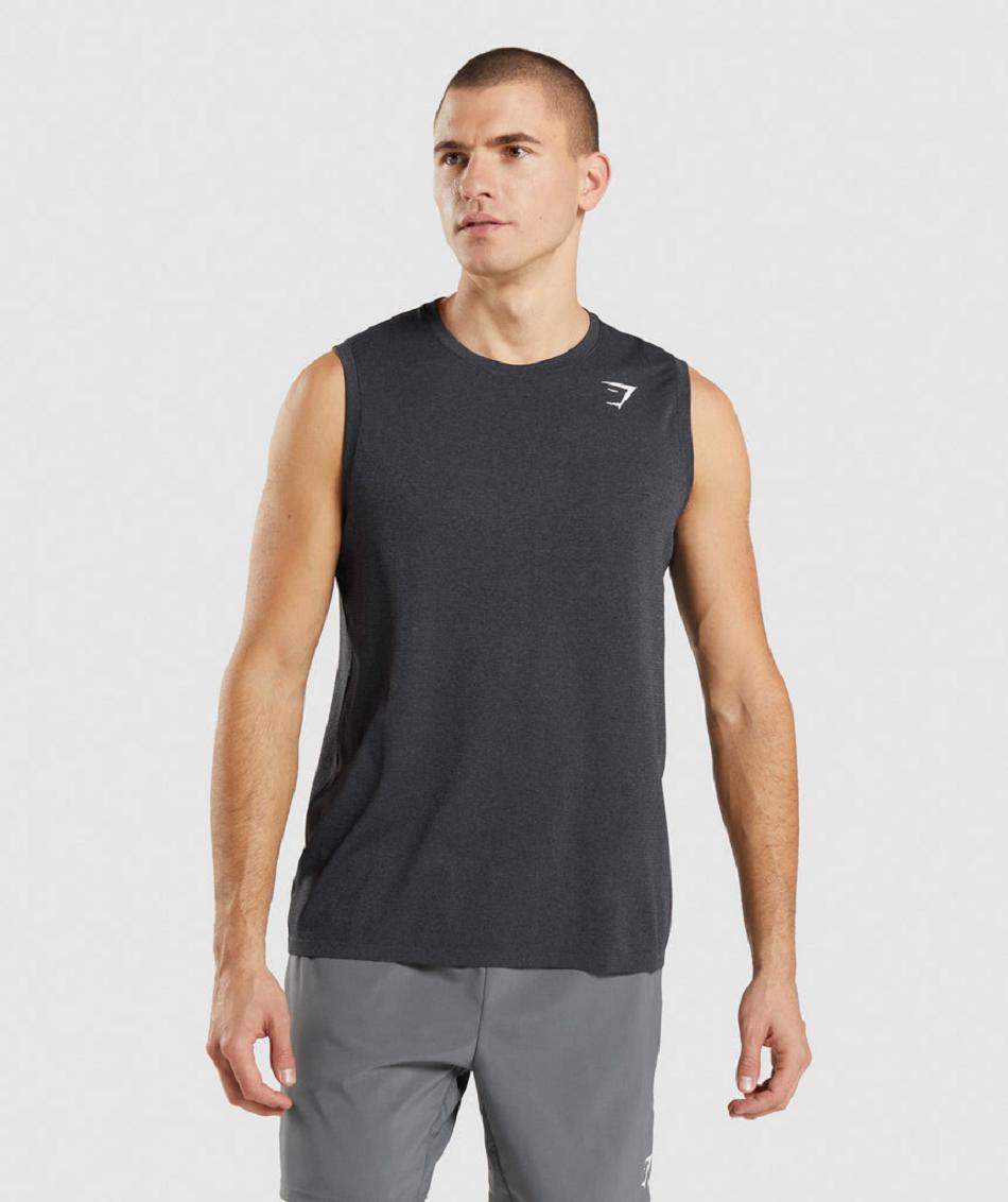 Podkoszulki Męskie Gymshark Arrival Seamless Czarne | PL 4021TCE